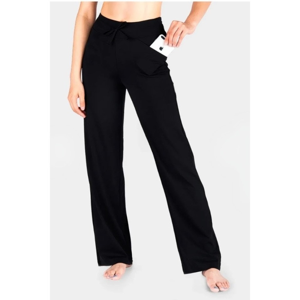 Yogipace Yoga Pants Women 2XL Petite Black Excellent 4-Pocket Bootcut YCW1006-27